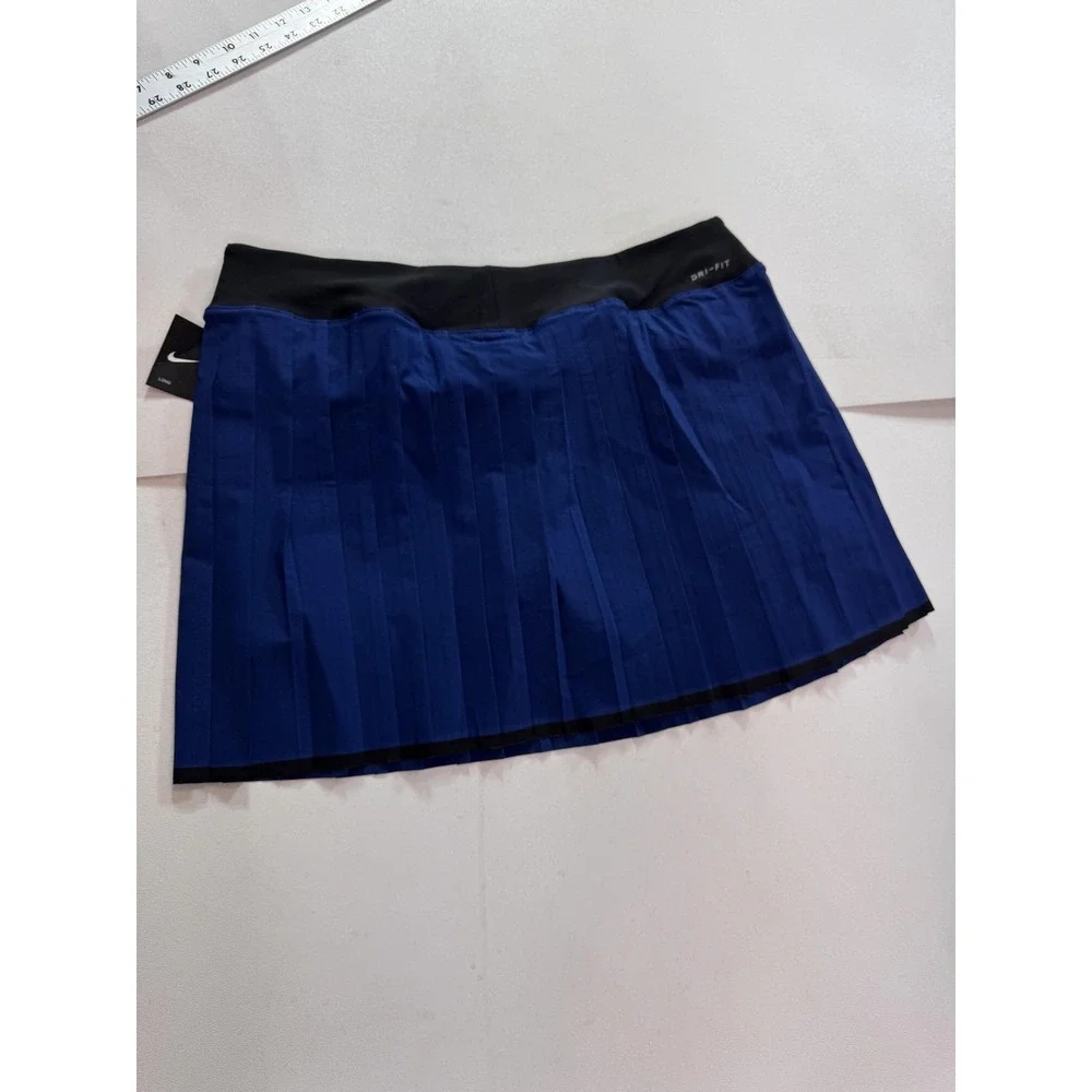 Nike Skort Womens Large Blue Dri-FIT Pleated Tennis Power Built In Shorts NWT